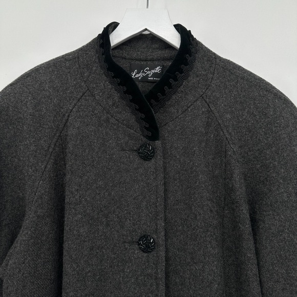 Vintage Lady Suzette Coat Womens 57" Bust 80% Wool 2X 3X Old Money Quiet Luxury - Picture 5 of 16